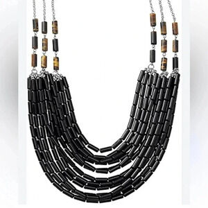 Lia Sophia | Black and tigers eye statement necklace